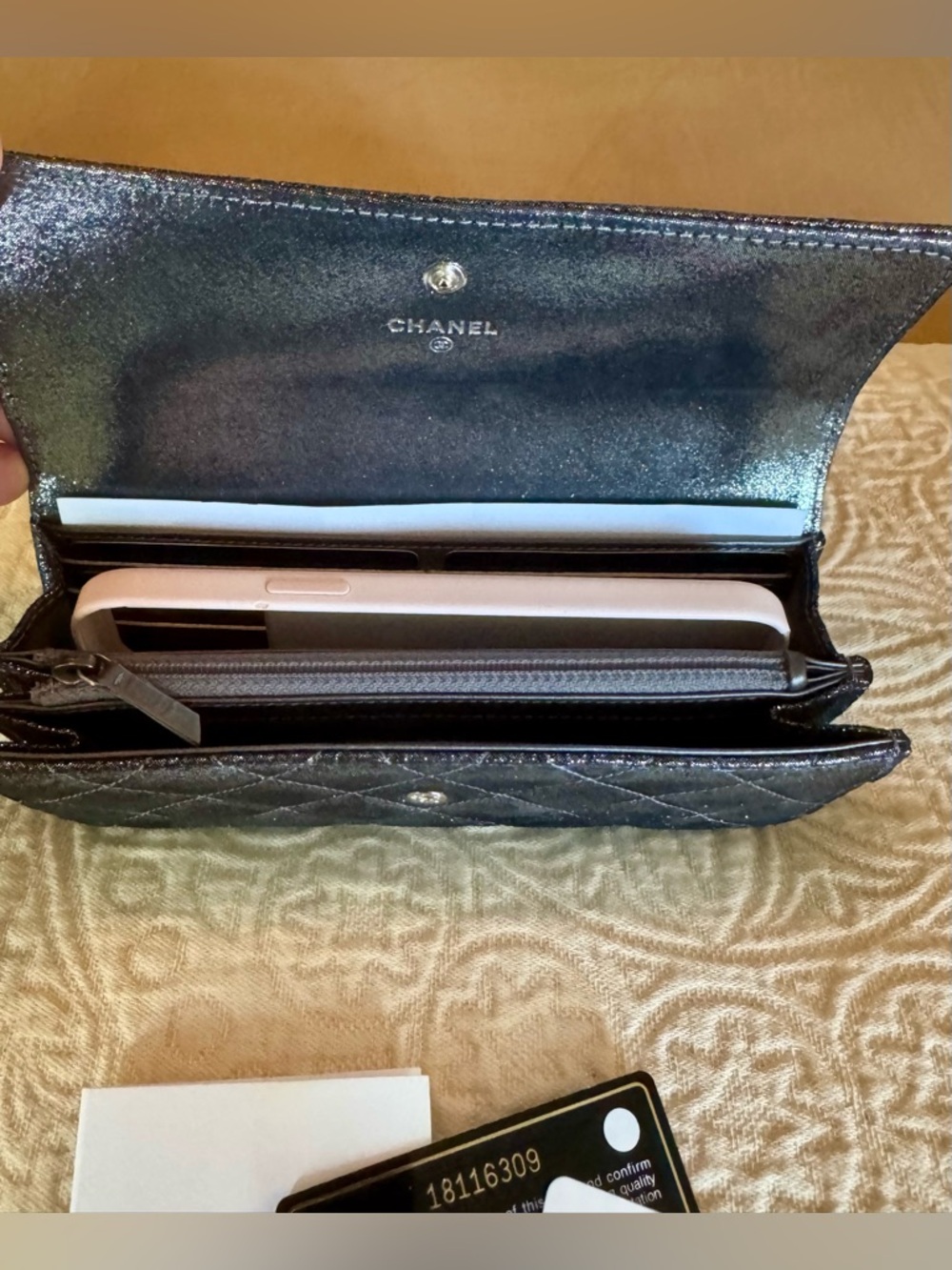 CHANEL Silver Quilted Wallet - Picture 15 of 15